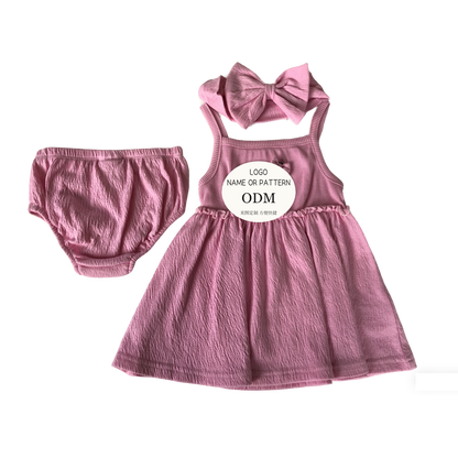 Girls' sleeveless dress set