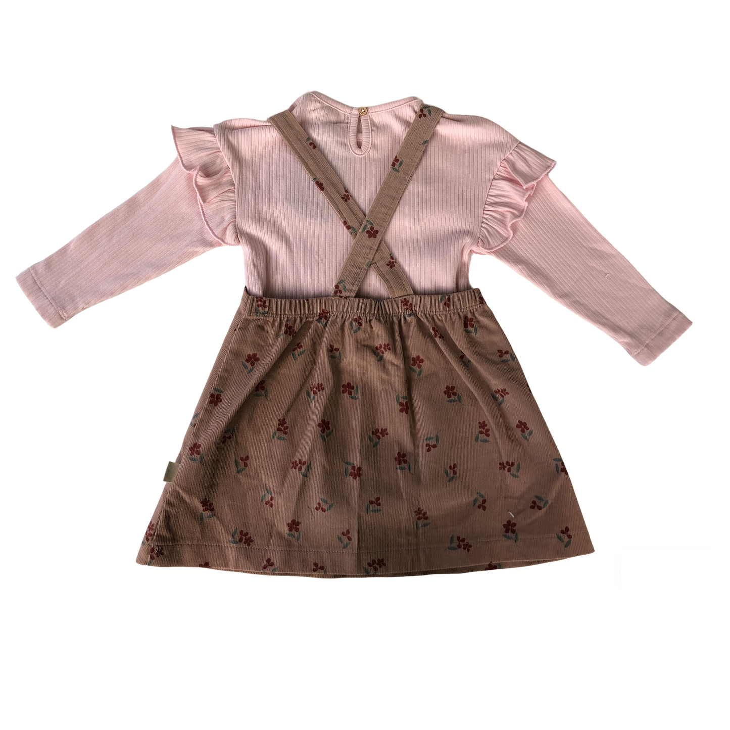 Corduroy overalls for baby girls aged 3-18 months: Corduroy overalls dress, romper &amp; stockings