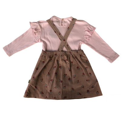 Corduroy overalls for baby girls aged 3-18 months: Corduroy overalls dress, romper &amp; stockings