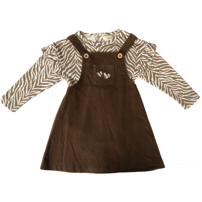 Corduroy overalls for baby girls aged 3-18 months: Corduroy overalls dress, romper &amp; stockings