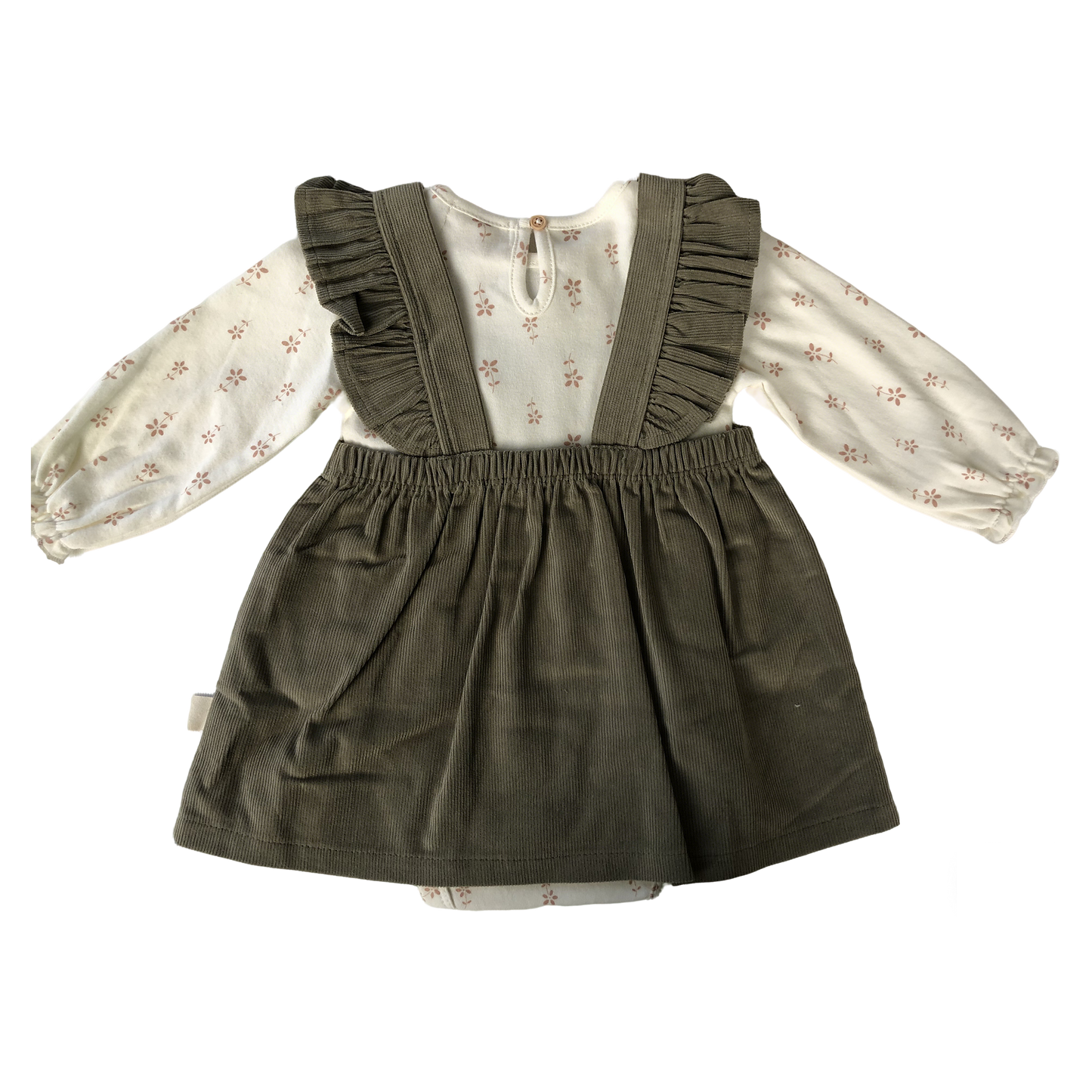 Corduroy overalls for baby girls aged 3-18 months: Corduroy overalls dress, romper &amp; stockings