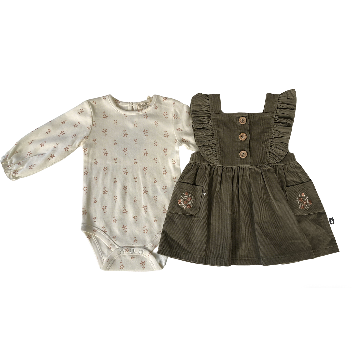 Corduroy overalls for baby girls aged 3-18 months: Corduroy overalls dress, romper &amp; stockings