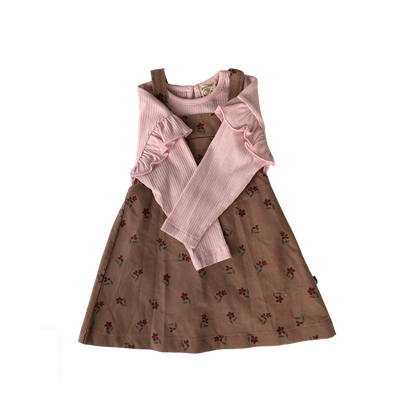 Corduroy overalls for baby girls aged 3-18 months: Corduroy overalls dress, romper &amp; stockings