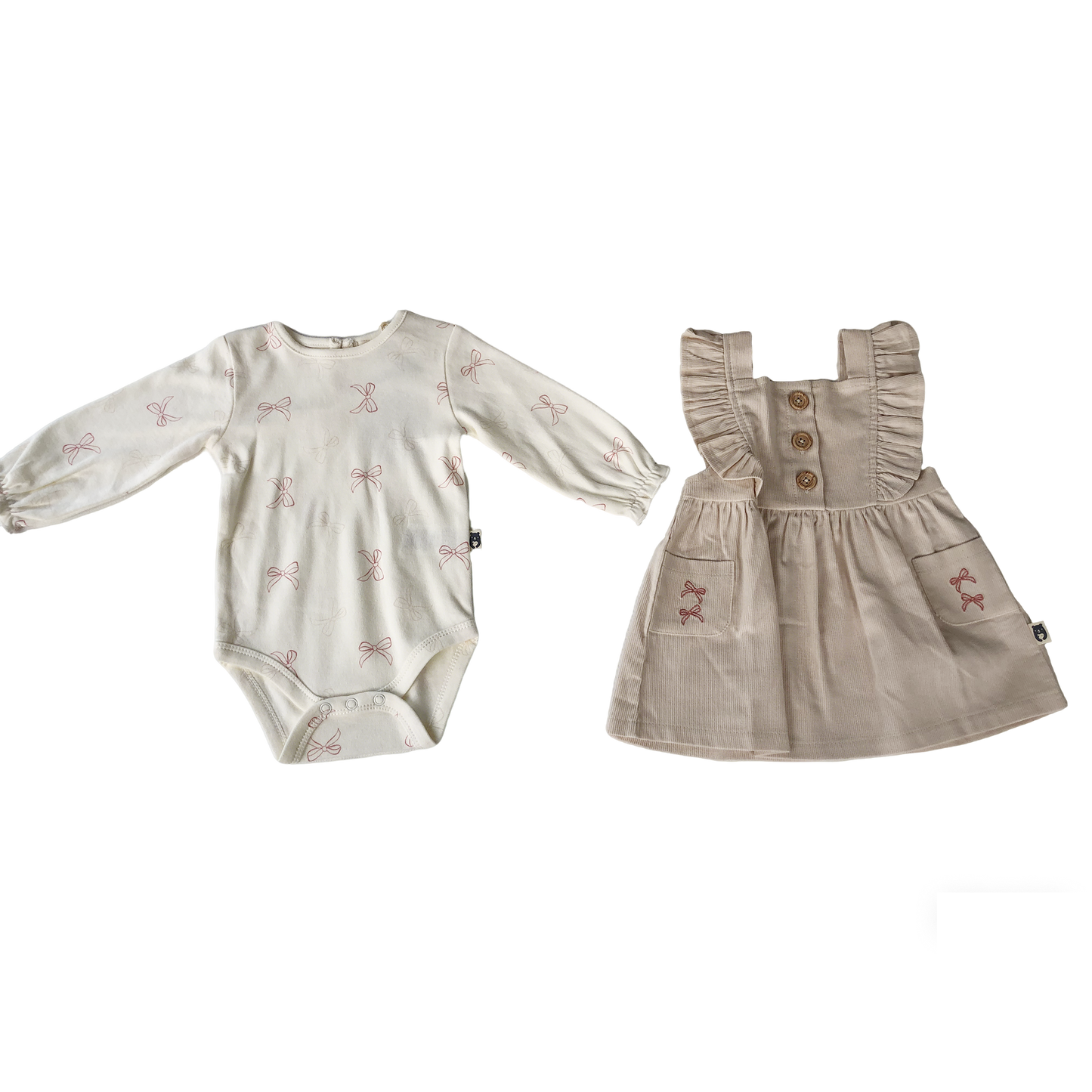 Corduroy overalls for baby girls aged 3-18 months: Corduroy overalls dress, romper &amp; stockings