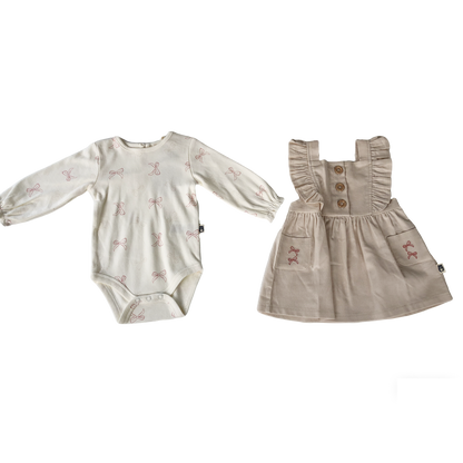 Corduroy overalls for baby girls aged 3-18 months: Corduroy overalls dress, romper &amp; stockings