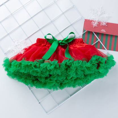 Christmas Autumn/Winter New Style Christmas Tree Long-Sleeved Romper Set for 0-2 Year Old Babies with Tutu Skirt