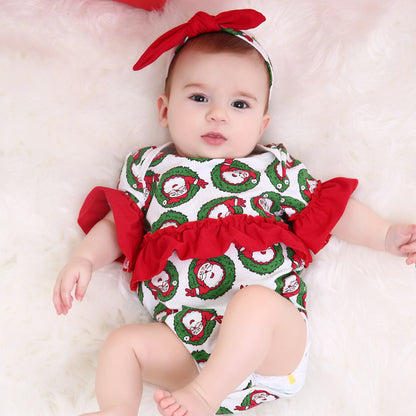 Children's Clothing New Halloween Christmas Baby Clothes Short Sleeve Romper Cartoon Onesie Jumpsuit