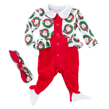 Christmas Baby Autumn Winter Jumpsuit Baby Clothes Baby Romper Long Sleeve Jumpsuit Open Crotch Crawling Suit