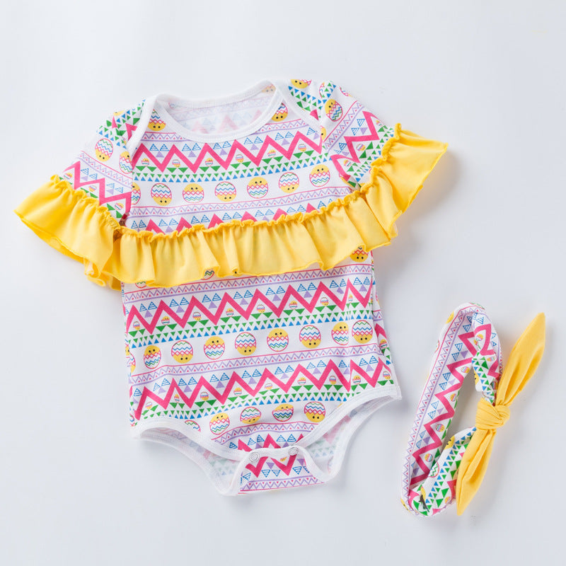 Children's Clothing New Halloween Christmas Baby Clothes Short Sleeve Romper Cartoon Onesie Jumpsuit