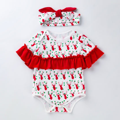 Children's Clothing New Halloween Christmas Baby Clothes Short Sleeve Romper Cartoon Onesie Jumpsuit