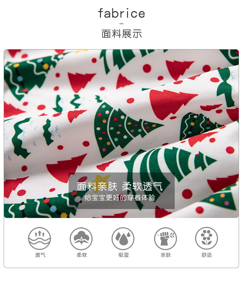 New Autumn and Winter Girls' Long Sleeve Round Neck Flutter Sleeve Sweatshirt Printed Skirt Two-Piece Set