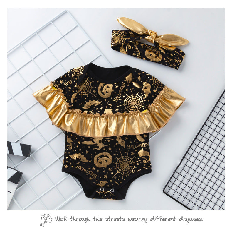 Children's Clothing New Halloween Christmas Baby Clothes Short Sleeve Romper Cartoon Onesie Jumpsuit