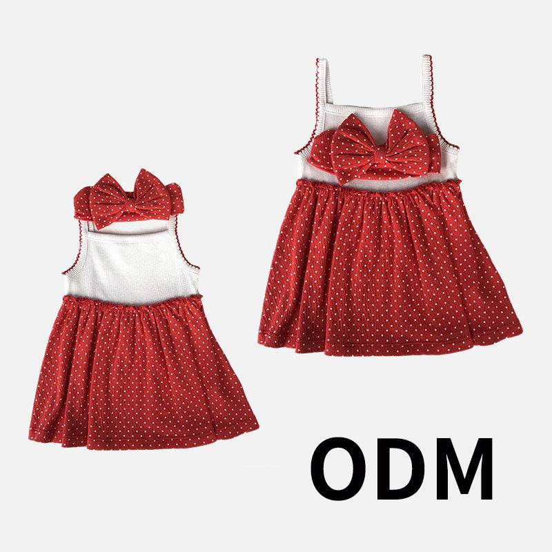 Girls' sleeveless dress set